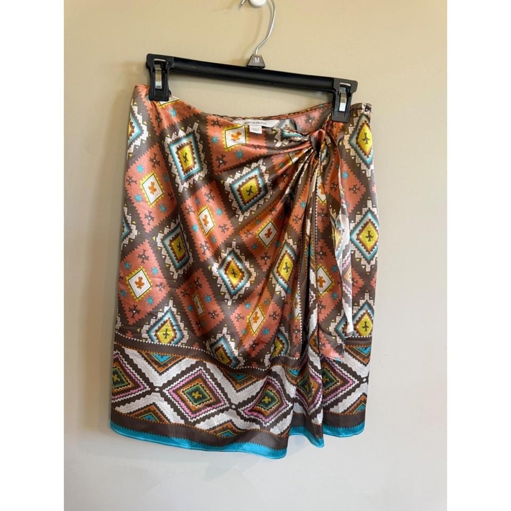 Boston Proper Geometric Print Wrap Style Skirt Size‎ 6